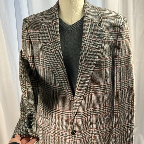 Oakton multi color herringbone sports coat blazer jacket 42 - Picture 3 of 10